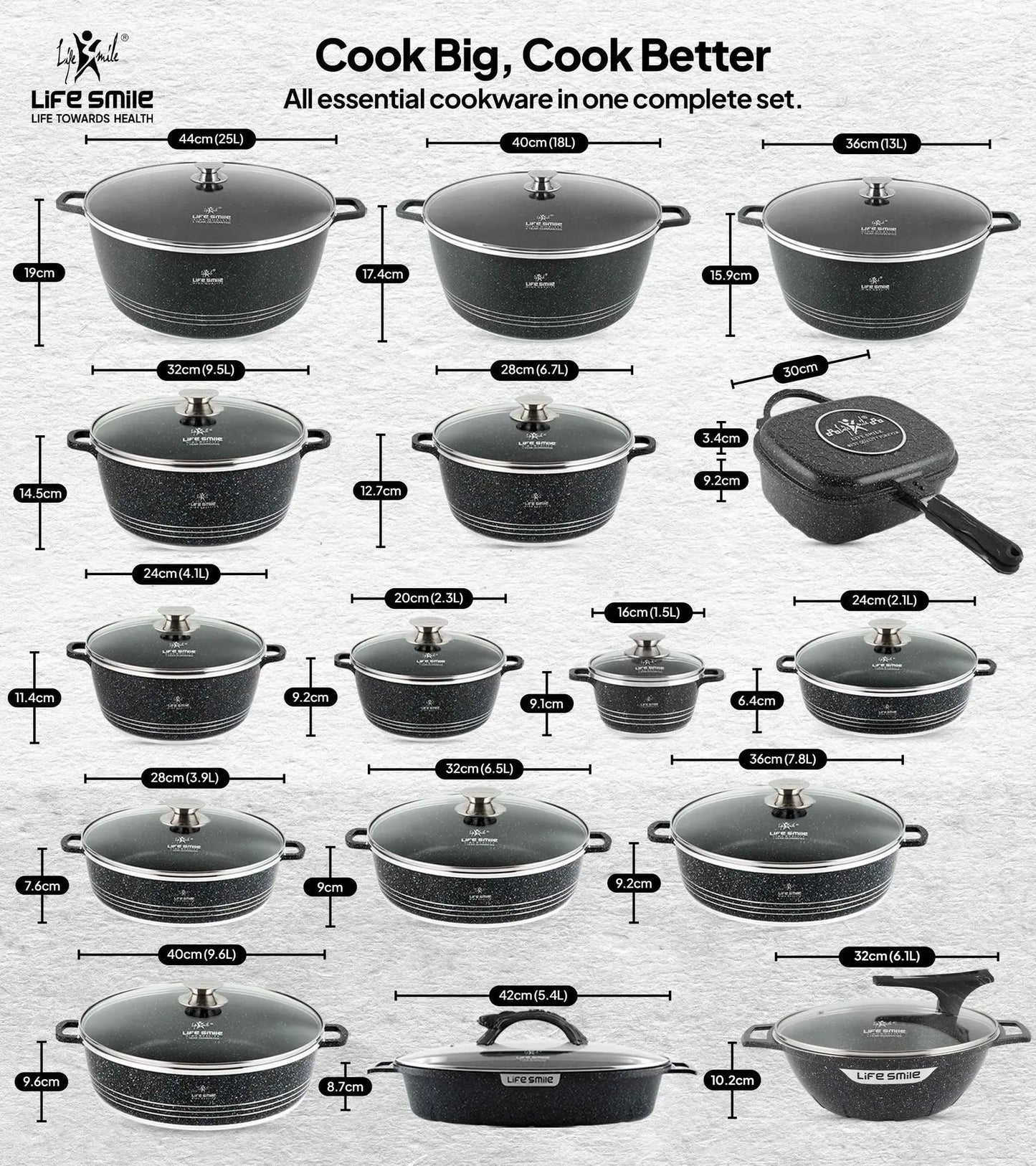 Cookware Set 134 Pieces Complete Kitchenware Set for Cooking