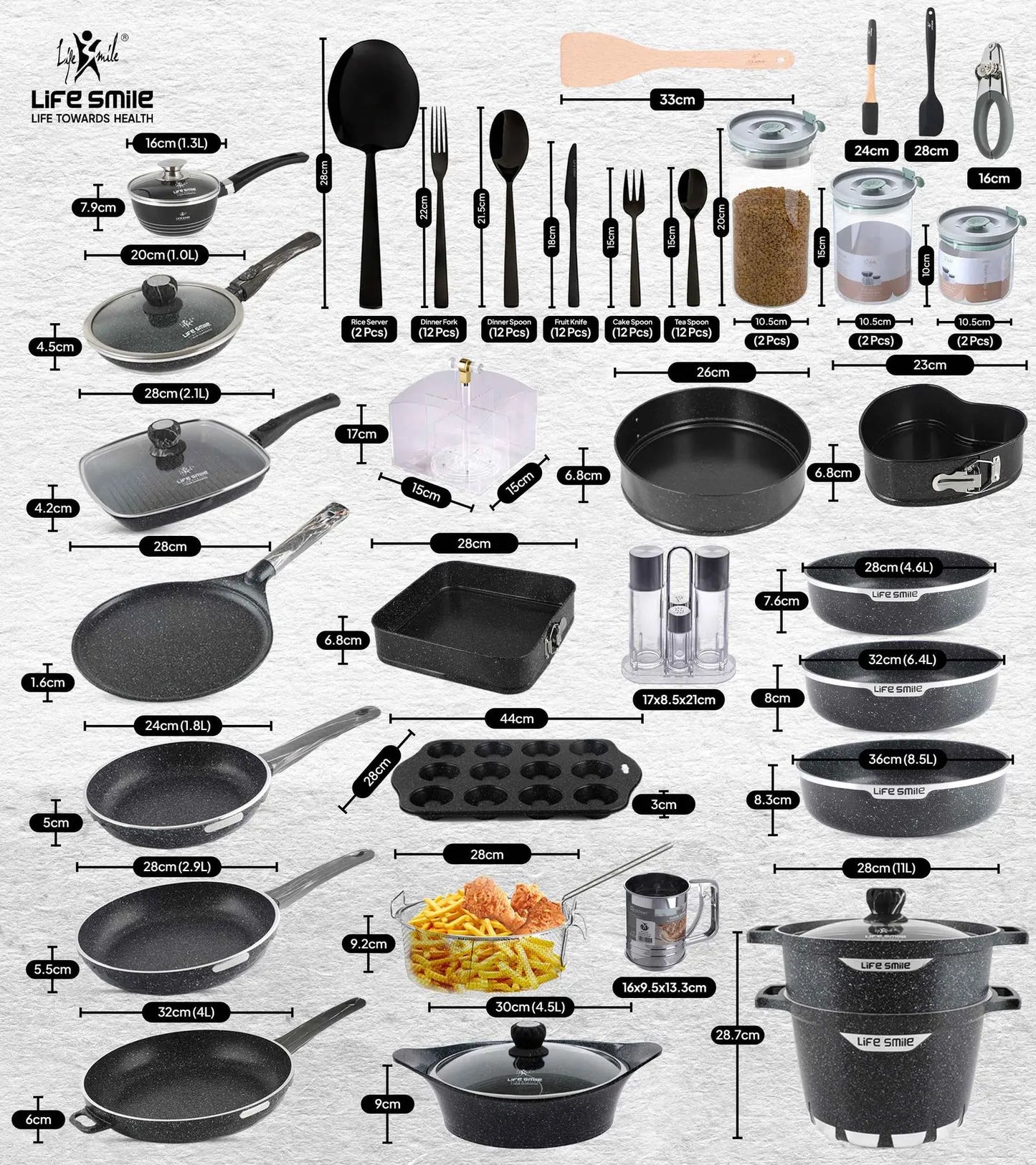 Cookware Set 134 Pieces Complete Kitchenware Set for Cooking