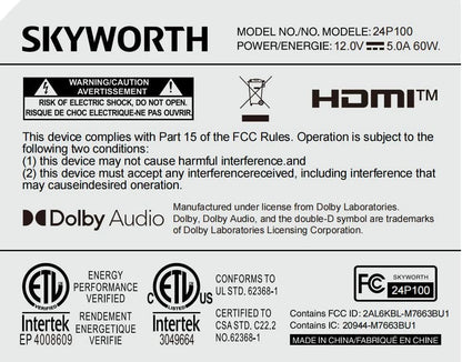 Skyworth 24-Inch Portable 1080P Smart TV