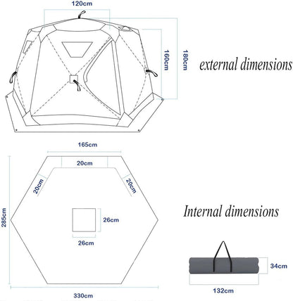 5-8 Person Hexagonal Warm and Thickened Ice Fishing Tent