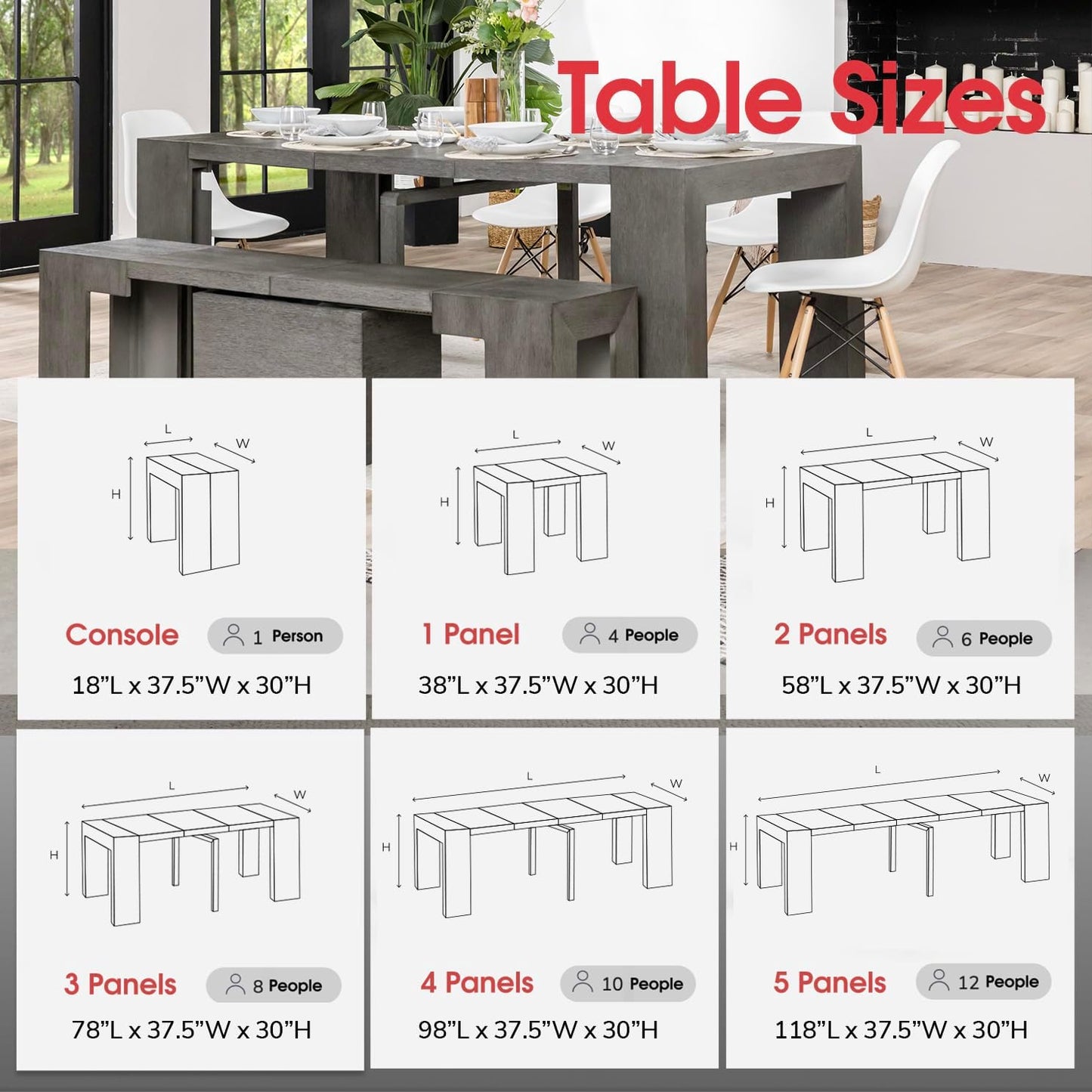 Transformer Expandable Dining Table Set