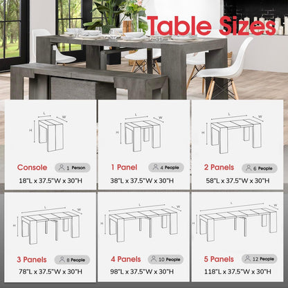 Transformer Expandable Dining Table Set