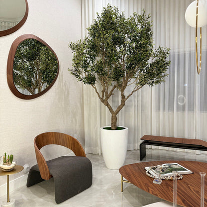 Artificial 98″ Olive Tree In Glossy White Ben Planter