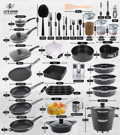 Cookware Set 134 Pieces Complete Kitchenware Set for Cooking